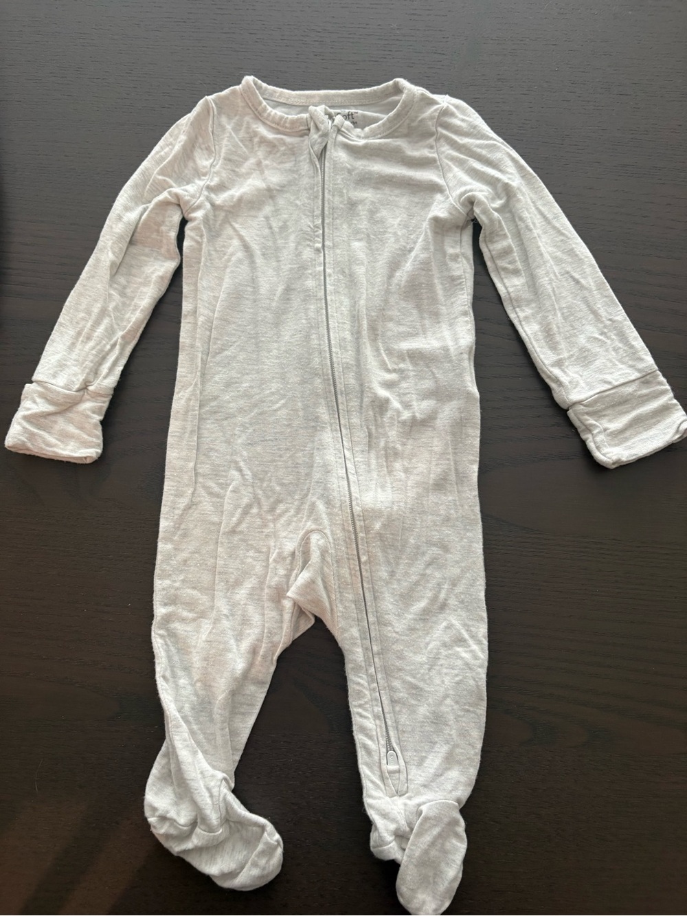Carters PurelySoft Soft Cotton Footed One-Piece in Light Gray - Kids